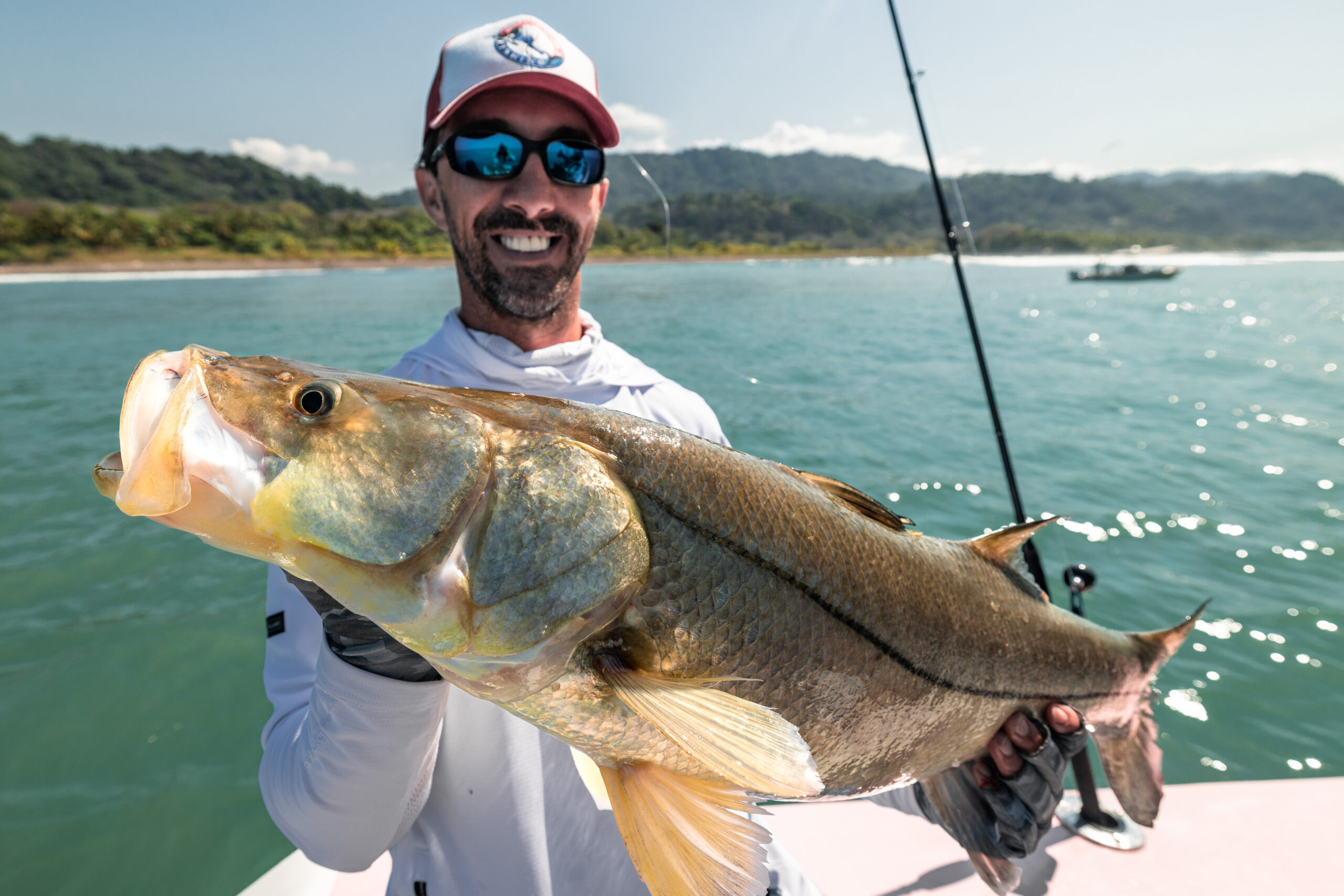 CAF owner Chris Atkins with a big Pacific Snook caught in Quepos