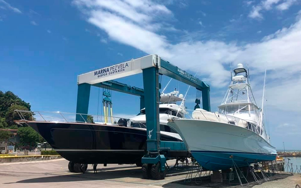 The impressive yacht yard at the Marina Pez Vela in Quepos